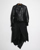 Deconstructed Leather and Wool Extended Blazer