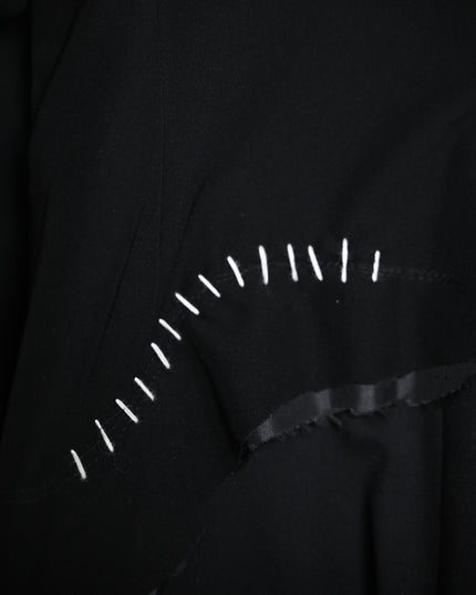 Deconstructed Leather and Wool Extended Blazer