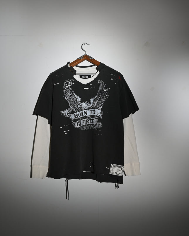 Born To Be Free Double Layered Long Sleeve Tee
