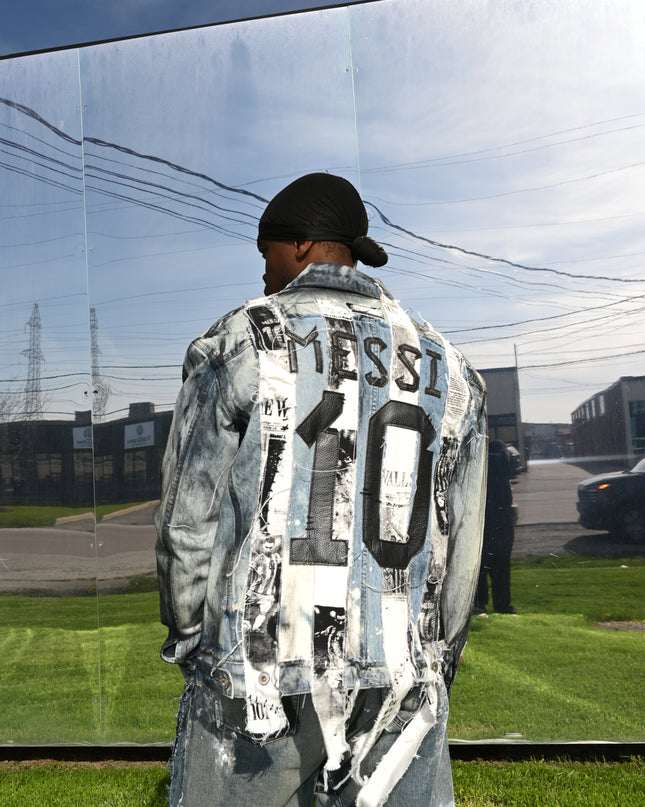 Deconstructed Messi Argentina Denim Jacket
