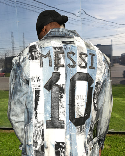 Deconstructed Messi Argentina Denim Jacket