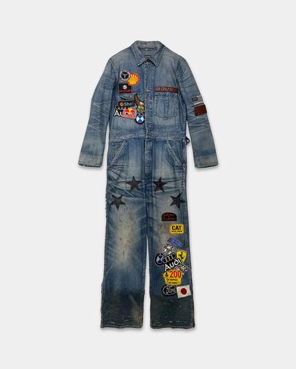 Re-Worked Racing Denim Jumpsuit