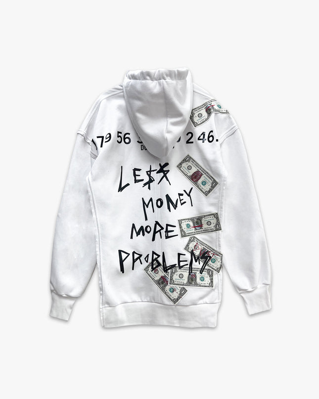 Less Money More Problems White Hoodie
