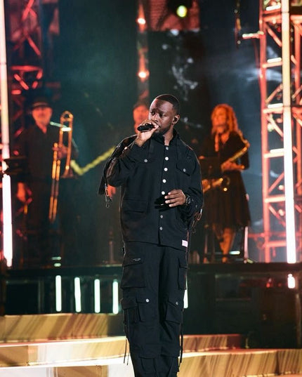 Dadju in Custom Military Jacket and Classics Tactical Pants
