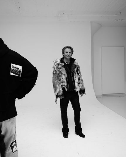 FoodGod in Custom Upcycled Vintage Red Fox Fur Jacket