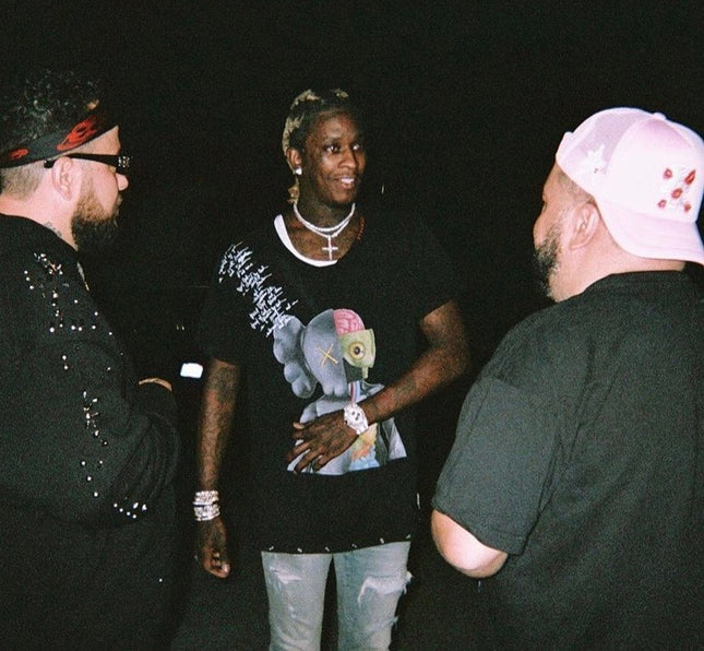 Young Thug in Custom Dusted Kawz Tee