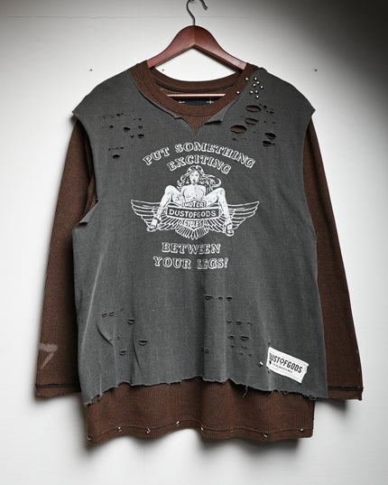 Between Your Legs Layered Long-Sleeve Shirt