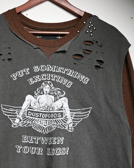 Between Your Legs Layered Long-Sleeve Shirt