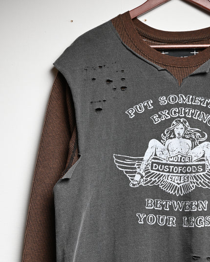 Between Your Legs Layered Long-Sleeve Shirt
