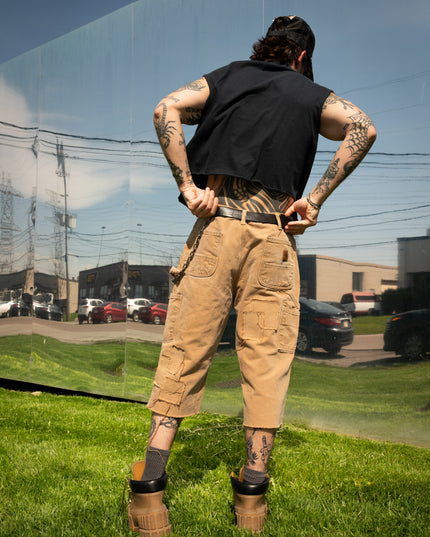 Oversized Chained Dusted Workwear Shorts