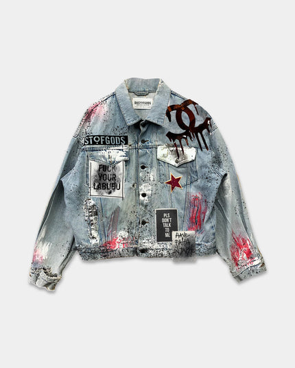 Don't Talk To Me Labubu Denim Jacket
