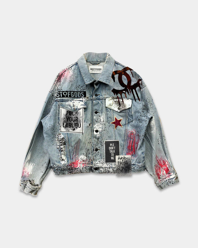 Don't Talk To Me Labubu Denim Jacket